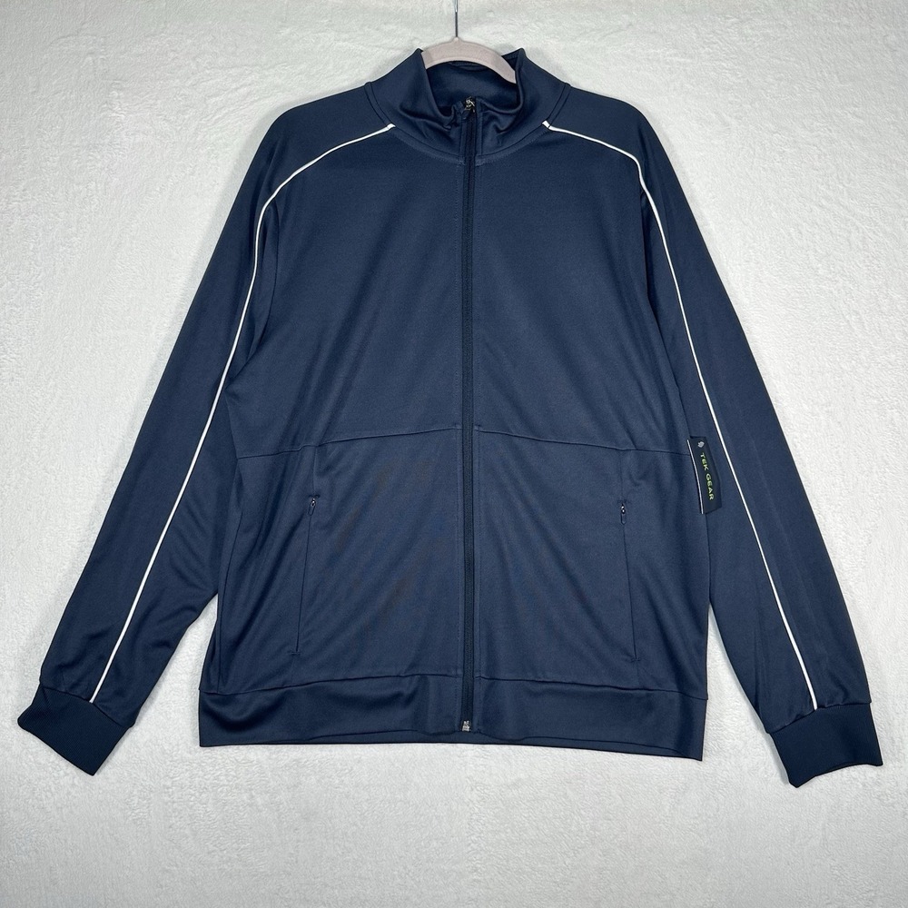 NWT Tek Gear Tracksuit Mens L Navy Blue Track Jacket Joggers Set Breathable - Picture 2 of 14